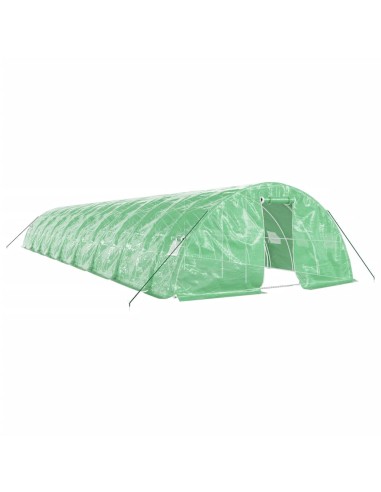 Оранжерия със стоманена рамка зелена 90 м² 18x5x2,3 м