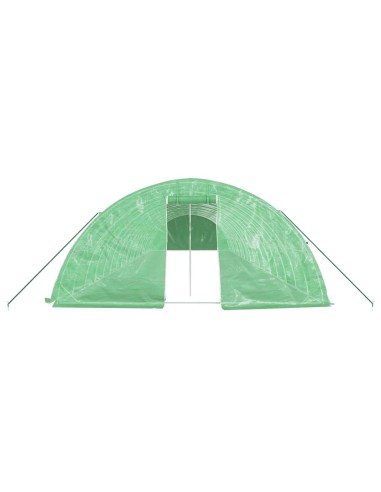 Оранжерия със стоманена рамка зелена 90 м² 18x5x2,3 м