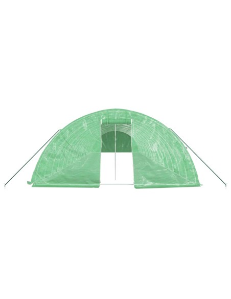 Оранжерия със стоманена рамка зелена 90 м² 18x5x2,3 м