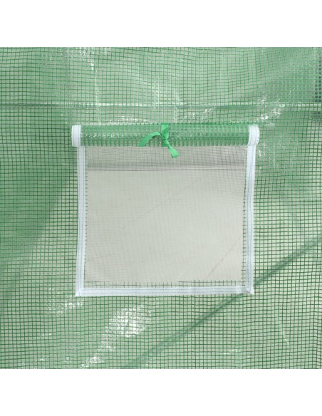 Оранжерия със стоманена рамка зелена 90 м² 18x5x2,3 м