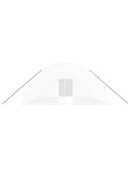 Оранжерия със стоманена рамка бяла 36 м² 6x6x2,85 м