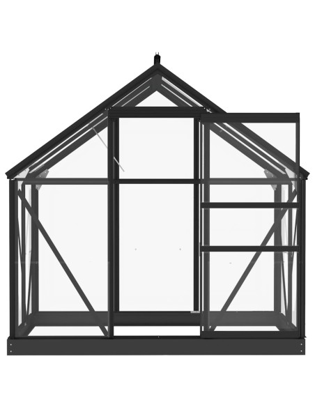 Стъклен парник, антрацит, 155x103x191 см, алуминий