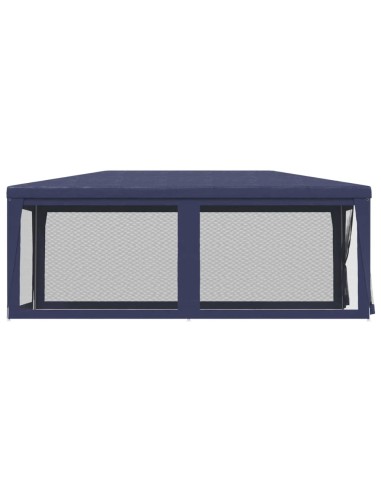 Парти палатка с 6 мрежести странични стени, синя, 3x6 м, HDPE