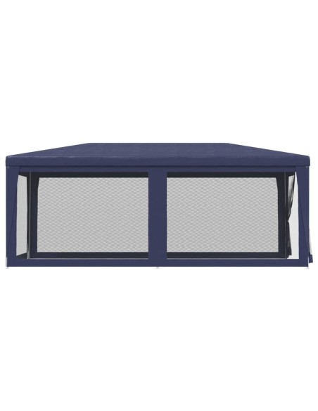 Парти палатка с 6 мрежести странични стени, синя, 3x6 м, HDPE