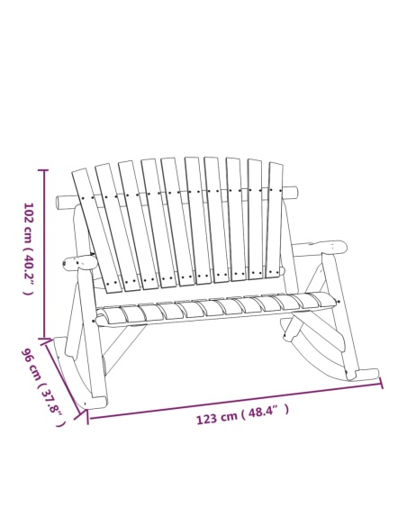 2-местна градинска пейка люлка 123x96x102 см масивен смърч