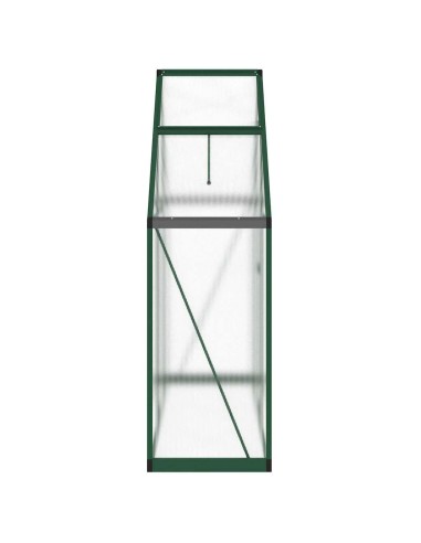 Оранжерия с основа рамка зелен 169x58x195 см алуминий