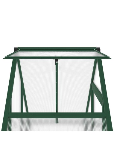 Оранжерия с основа рамка зелен 169x58x195 см алуминий