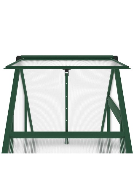 Оранжерия с основа рамка зелен 169x58x195 см алуминий