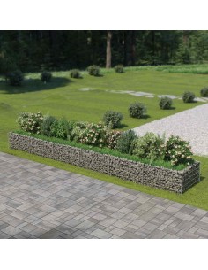 Габион повдигната леха, поцинкована стомана, 540x90x50 cм