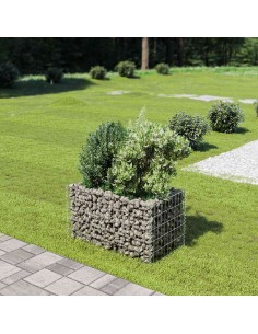 Габион повдигната леха, поцинкована стомана, 90x50x50 cм