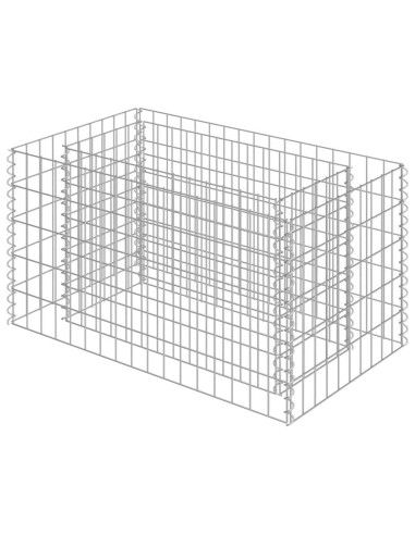 Габион повдигната леха, поцинкована стомана, 90x50x50 cм