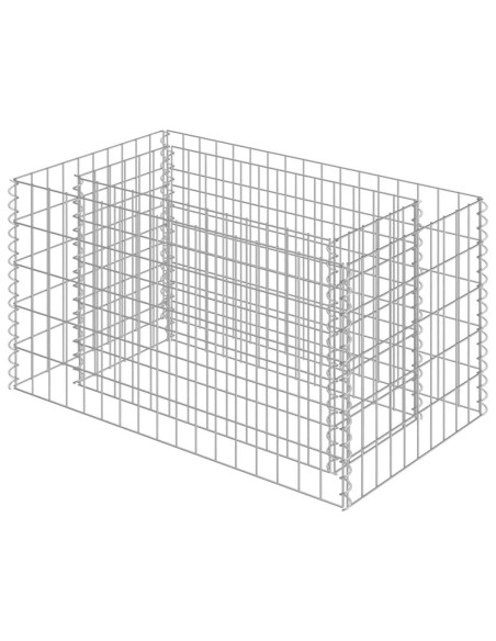 Габион повдигната леха, поцинкована стомана, 90x50x50 cм
