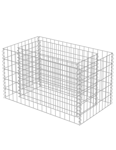 Габион повдигната леха, поцинкована стомана, 90x50x50 cм