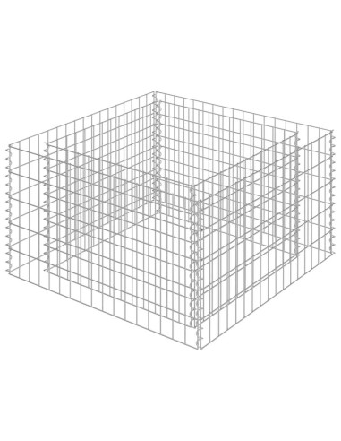 Габион повдигната леха, поцинкована стомана, 90x90x50 cм