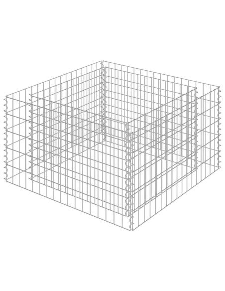 Габион повдигната леха, поцинкована стомана, 90x90x50 cм