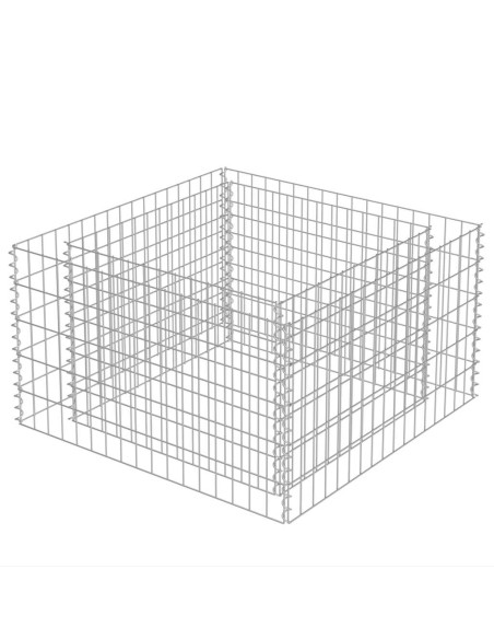 Габион повдигната леха, поцинкована стомана, 90x90x50 cм