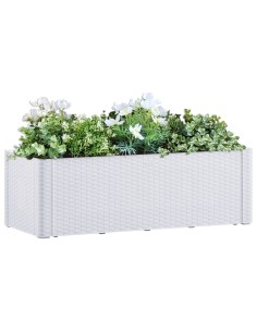 Градинска повдигната леха, самополивна, бяла, 100x43x33 см