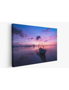 Картина на Лодка в езеро по залез - k1014712 -PAGAGAL