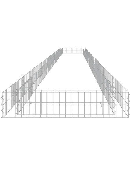 Габион повдигната леха, поцинкована стомана, 1000x100x20 cм