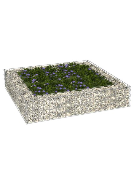 Габион повдигната леха, поцинкована стомана, 100x100x20 см