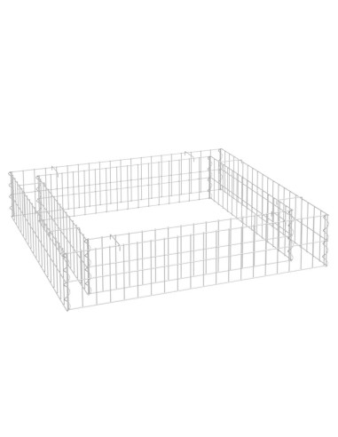 Габион повдигната леха, поцинкована стомана, 100x100x20 см