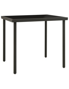 Градинска трапезна маса, антрацит 80x80x72 cм стъкло и стомана