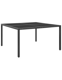 Градинска маса антрацит 130x130x72 cм стомана и стъкло