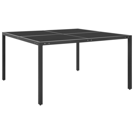 Градинска маса антрацит 130x130x72 cм стомана и стъкло