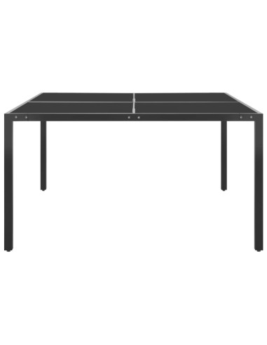 Градинска маса антрацит 130x130x72 cм стомана и стъкло