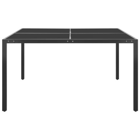 Градинска маса антрацит 130x130x72 cм стомана и стъкло