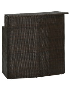 Градинска бар маса, кафява, 120x55x110 см, полиратан