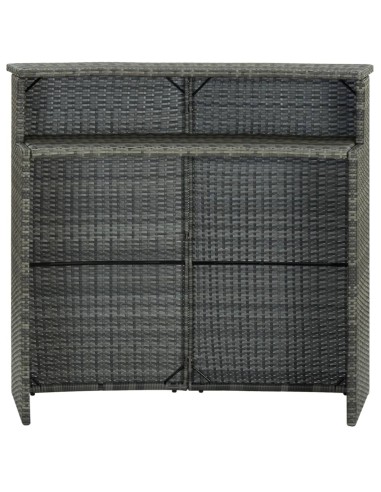 Градинска бар маса, сива, 120x55x110 см, полиратан