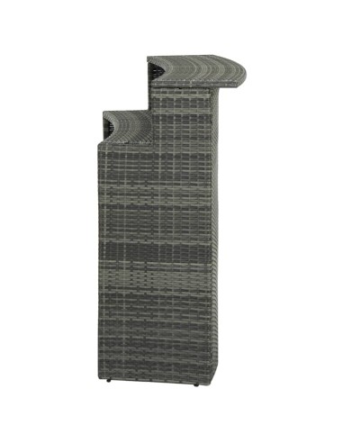 Градинска бар маса, сива, 120x55x110 см, полиратан