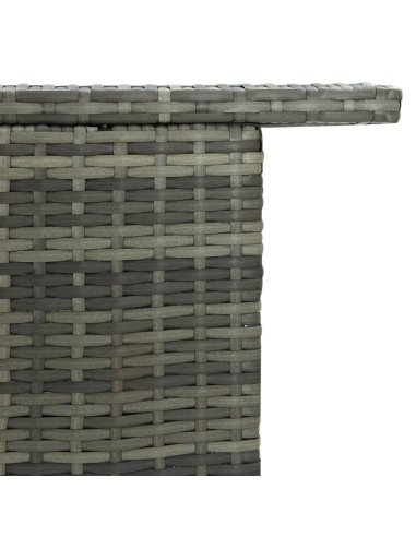 Градинска бар маса, сива, 120x55x110 см, полиратан