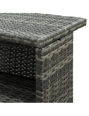 Градинска бар маса, сива, 120x55x110 см, полиратан