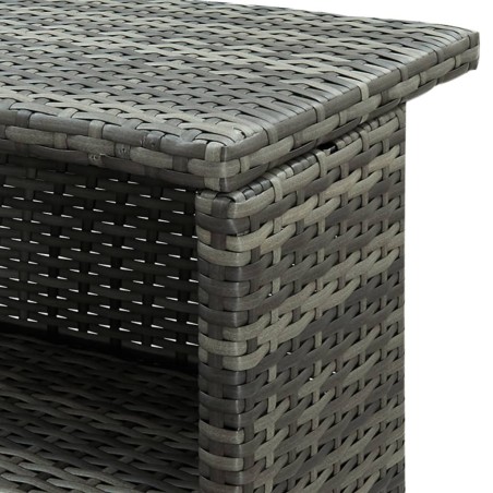 Градинска бар маса, сива, 120x55x110 см, полиратан