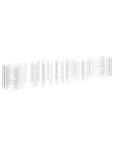 Габион повдигната леха, поцинковано желязо, 600x100x100 cм