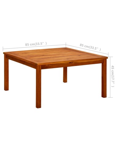 Градинска кафе маса, 85x85x45 см, акация масив