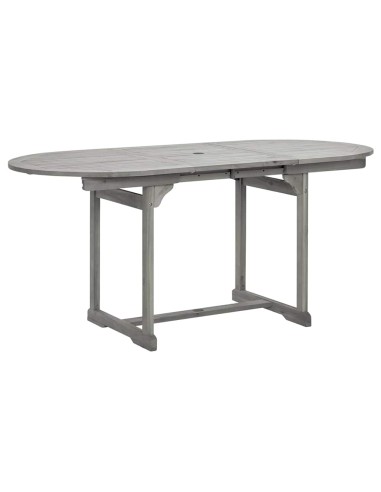 Градинска трапезна маса (120-170)x80x75 cм акациево дърво масив