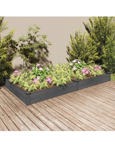 Градинска повдигната леха с вложка сива 240x120x25 см ела масив