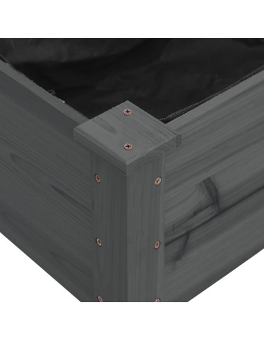 Градинска повдигната леха с вложка сива 240x120x25 см ела масив