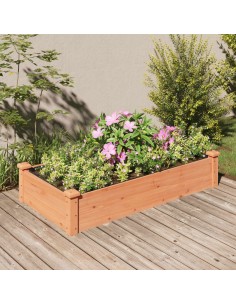 Градинска повдигната леха с вложка кафяв 120x60x25 см ела масив