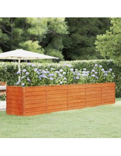 Градинска повдигната леха ръждив 400x80x77 см кортенова стомана