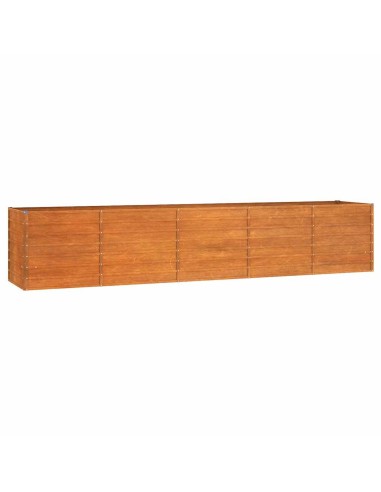 Градинска повдигната леха ръждив 400x80x77 см кортенова стомана