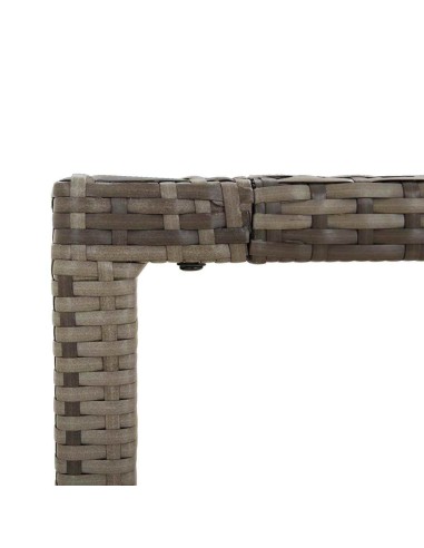 Градинска маса със стъклен плот черен 190x90x75 см полиратан