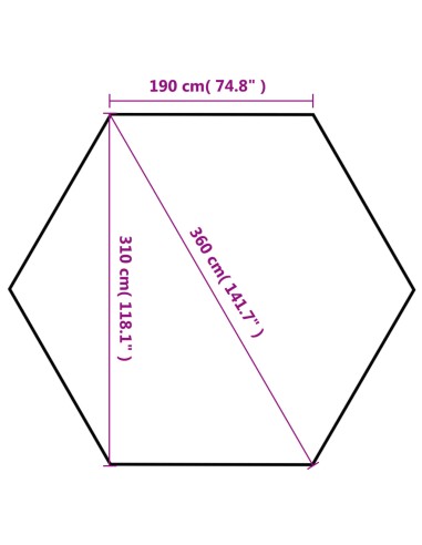 Шестоъгълна pop-up шатра с 6 стени тъмносиня 3,6x3,1 м