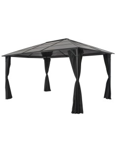Шатра с пердета, алуминий, 4x3x2,6 м, черна