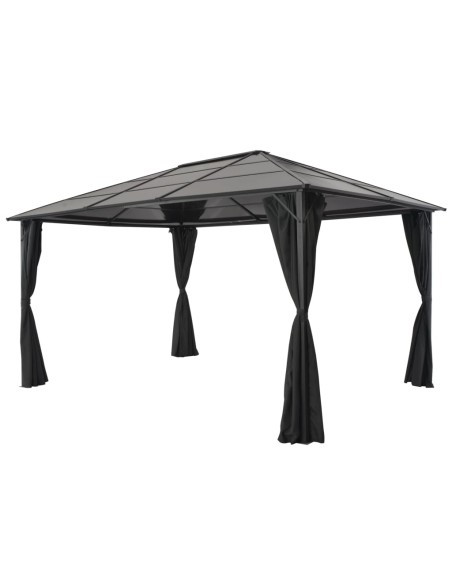 Шатра с пердета, алуминий, 4x3x2,6 м, черна