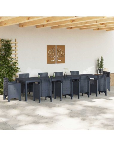 Градинска маса Антрацит 350 x 100 x 73 см полиратан