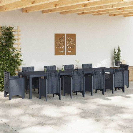 Градинска маса Антрацит 350 x 100 x 73 см полиратан